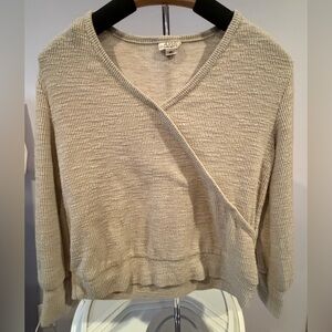 a.n.a Cream V-Neck Sweater